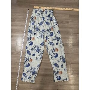 World Market‎ Women's Size L/XL Pants Floral Light Blue